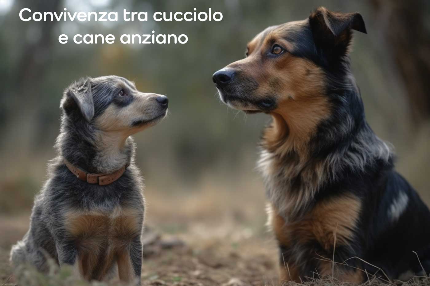convivenza cane anziano e cucciolo